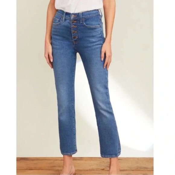 VERONICA BEARD Carly Kick Flare Jeans High Rise Button Fly Astra Wash Women's 24 - Picture 1 of 11